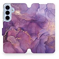 Mobiwear Flip case for Samsung Galaxy S25 FE purple marble - Phone Case