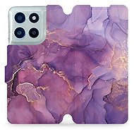 Mobiwear Flip case for Motorola Moto G56 5G purple marble - Phone Case
