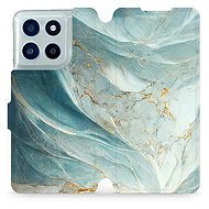Mobiwear Flip case for Motorola Moto G56 5G greenish marble - Phone Case