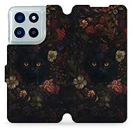 Mobiwear Flip case for Motorola Moto G56 5G dark cat - Phone Case