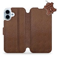 Mobiwear Leather flip case for Apple iPhone 17 brown - Phone Case