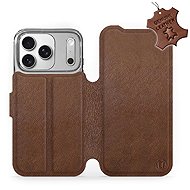 Mobiwear Leather flip case for Apple iPhone 17 Pro brown - Phone Case