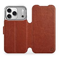 Mobiwear Flip case for Apple iPhone 17 Pro brown and grey - Phone Case