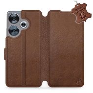 Mobiwear Flip book for Xiaomi, leather Poco F6 - Brown - L_BRS - Phone Case