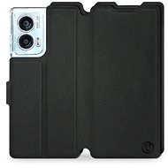 Mobiwear Soft Touch flip book for Motorola Edge 50 Fusion - Black - Phone Case