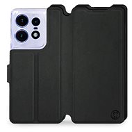 Mobiwear Soft Touch flip book for Motorola Edge 50 Pro - Black - Phone Case