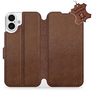 Mobiwear Flip book, leather for Apple iPhone 16 Plus - Brown - L_BRS - Phone Case