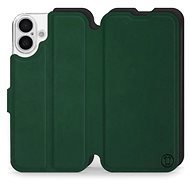 Mobiwear Soft Touch Flip Book for Apple iPhone 16 Plus - Green & Black - Phone Case