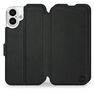 Mobiwear Soft Touch Flip Book for Apple iPhone 16 Plus - Black - Phone Case