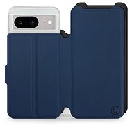 Mobiwear Soft Touch flip book for Google Pixel 8 - Blue & Black - Phone Case