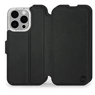 Mobiwear Soft Touch Flip Book for Apple iPhone 16 Pro - Black - Phone Case