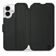 Mobiwear Soft Touch Flip Book for Apple iPhone 16 - Black - Phone Case