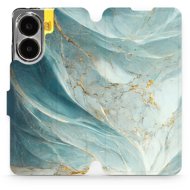 Mobiwear flip book for POCO X7 Pro - Greenish Marble - Phone Case