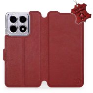 Mobiwear leather flip book for Xiaomi 14T Pro - Dark red - Phone Case