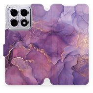 Mobiwear flip book for Xiaomi 14T - Purple marble - Phone Case