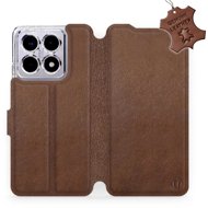Mobiwear kožené flip knížkové pro Xiaomi 14T - Hnědé - Phone Case
