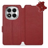 Mobiwear kožené flip knížkové pro Xiaomi Redmi Note 14 Pro 5G - Tmavě červené - Phone Case