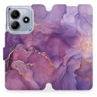 Mobiwear flip book for Xiaomi Redmi Note 14 5G - Purple marble - Phone Case