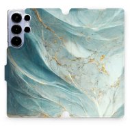 Mobiwear flip book for Samsung Galaxy S25 Ultra - Greenish Marble - Phone Case