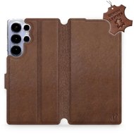 Mobiwear kožené flip knížkové pro Samsung Galaxy S25 Ultra - Hnědé - Phone Case