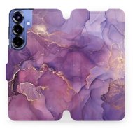Mobiwear flip knížkové pro Samsung Galaxy S25 Plus - Fialový mramor - Phone Case