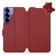 Mobiwear leather flip book for Samsung Galaxy S25 Plus - Dark red - Phone Case