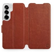 Mobiwear flip book for Samsung Galaxy S25 - Brown - Phone Case