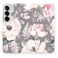 Mobiwear flip book for Samsung Galaxy S25 - Flowers - Phone Case