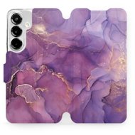 Mobiwear flip book for Samsung Galaxy S25 - Purple marble - Phone Case