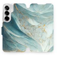 Mobiwear flip knížkové pro Samsung Galaxy S25 - Zelenkavý mramor - Phone Case