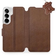 Mobiwear kožené flip knížkové pro Samsung Galaxy S25 - Hnědé - Phone Case
