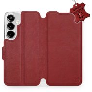 Mobiwear leather flip book for Samsung Galaxy S25 - Dark red - Phone Case