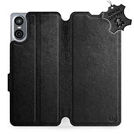 Leather Mobiwear flip book for Sony Xperia 10 VI - Black - L_BLS - Phone Case