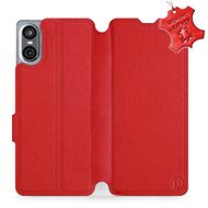 Leather Mobiwear flip book for Sony Xperia 10 VI - Red - L_RDS - Phone Case