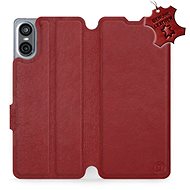 Leather Mobiwear flip book for Sony Xperia 10 VI - Dark Red - L_DRS - Phone Case