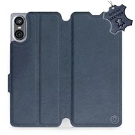 Leather Mobiwear flip book for Sony Xperia 10 VI - Blue - L_NBS - Phone Case