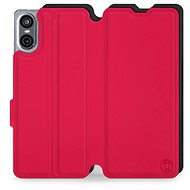 Mobiwear Soft Touch flip book for Sony Xperia 10 VI - Red & Black - Phone Case