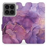 Mobiwear flip book for Xiaomi 15 - Purple marble - Phone Case