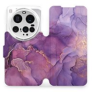 Mobiwear flip knížkové pro Xiaomi 15 Ultra - Fialový mramor - Phone Case