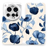 Mobiwear flip knížkové pro Xiaomi 15 Ultra - Modré květy - Phone Case