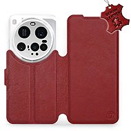 Mobiwear flip book for Xiaomi 15 Ultra - Dark red, leather - Phone Case