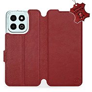 Mobiwear flip knížkové pro Honor X6b - Tmavě červené, kožené - Phone Case