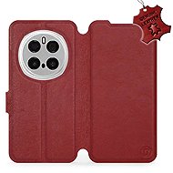 Mobiwear flip book for Honor Magic7 Pro 5G - Dark red, leather - Phone Case