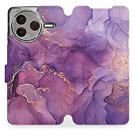 Mobiwear flip knížkové pro POCO F7 Pro 5G - Fialový mramor - Phone Case