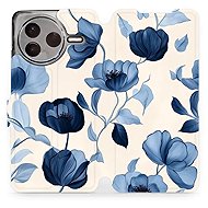 Mobiwear flip knížkové pro POCO F7 Pro 5G - Modré květy - Phone Case
