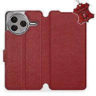 Mobiwear flip knížkové pro POCO F7 Pro 5G - Tmavě červené, kožené - Phone Case