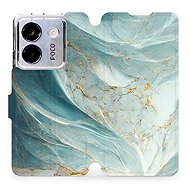Mobiwear flip knížkové pro POCO M7 Pro 5G - Zelenkavý mramor - Phone Case