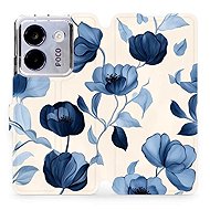 Mobiwear flip knížkové pro POCO M7 Pro 5G - Modré květy - Phone Case