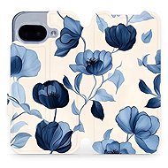 Mobiwear flip book for Google Pixel 9a - Blue flowers - Phone Case