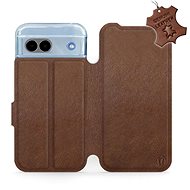 Leather Mobiwear flip book for Google Pixel 8a 5G - Brown - L_BRS - Phone Case